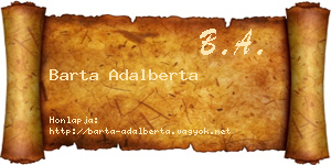 Barta Adalberta névjegykártya